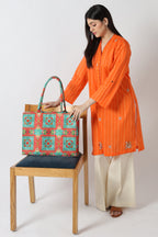Canvas Bags - E284|Pink & Green