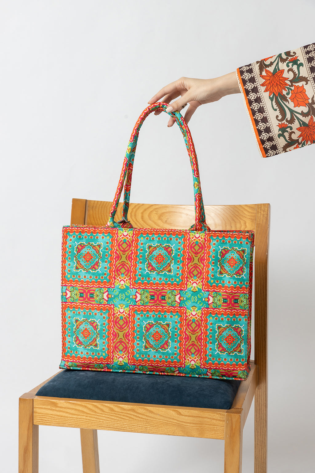 Canvas Bags - E284|Pink & Green