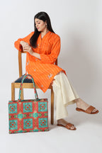 Canvas Bags - E284|Pink & Green