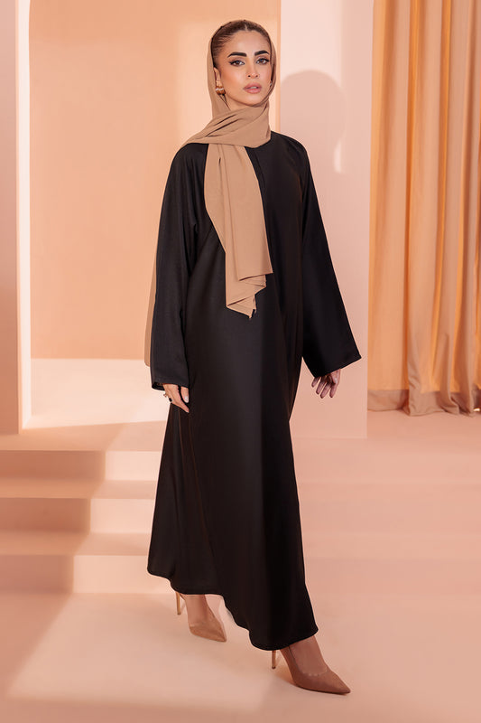 Single Botton Plain Abaya with Pocket - 5001