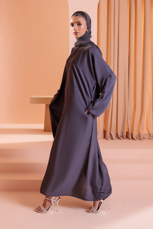 Single Botton Plain Abaya with Pocket - 5003