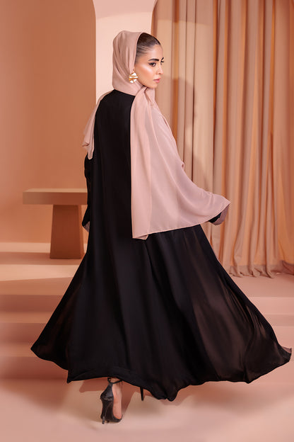 Double Upper Abaya with Contrast Inner - 5004