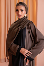 Double Upper Abaya with Contrast Inner - 5005