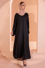 Embroidered Button Through Abaya - 5007