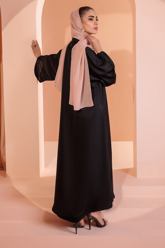 Embroidered Button Throught Abaya - 5007