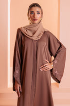 Embroidered Button Through Abaya - 5008