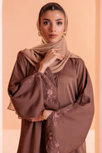 Embroidered Button Through Abaya - 5008