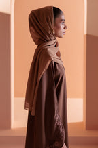 Embroidered Button Through Abaya - 5008