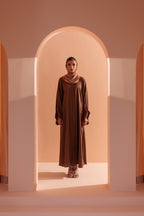 Embroidered Button Through Abaya - 5008