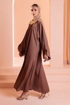 Embroidered Button Through Abaya - 5008