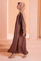 Embroidered Button Through Abaya - 5008