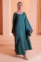 Embroidered Button Through Abaya - 5009