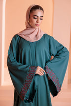 Embroidered Button Through Abaya - 5009