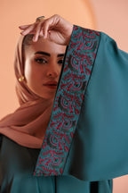 Embroidered Button Through Abaya - 5009
