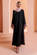 Embroidered Button Through Abaya - 5010