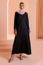 Embroidered Button Through Abaya - 5010