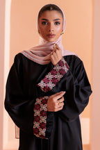 Embroidered Button Through Abaya - 5010
