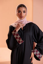 Embroidered Button Through Abaya - 5010
