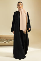 Single Button Plain Abaya with Pocket - 5011