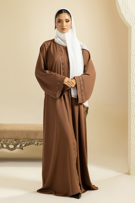 Stonework Button Abaya - 5019