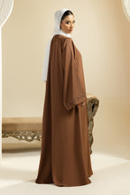 Stonework Button Abaya - 5019