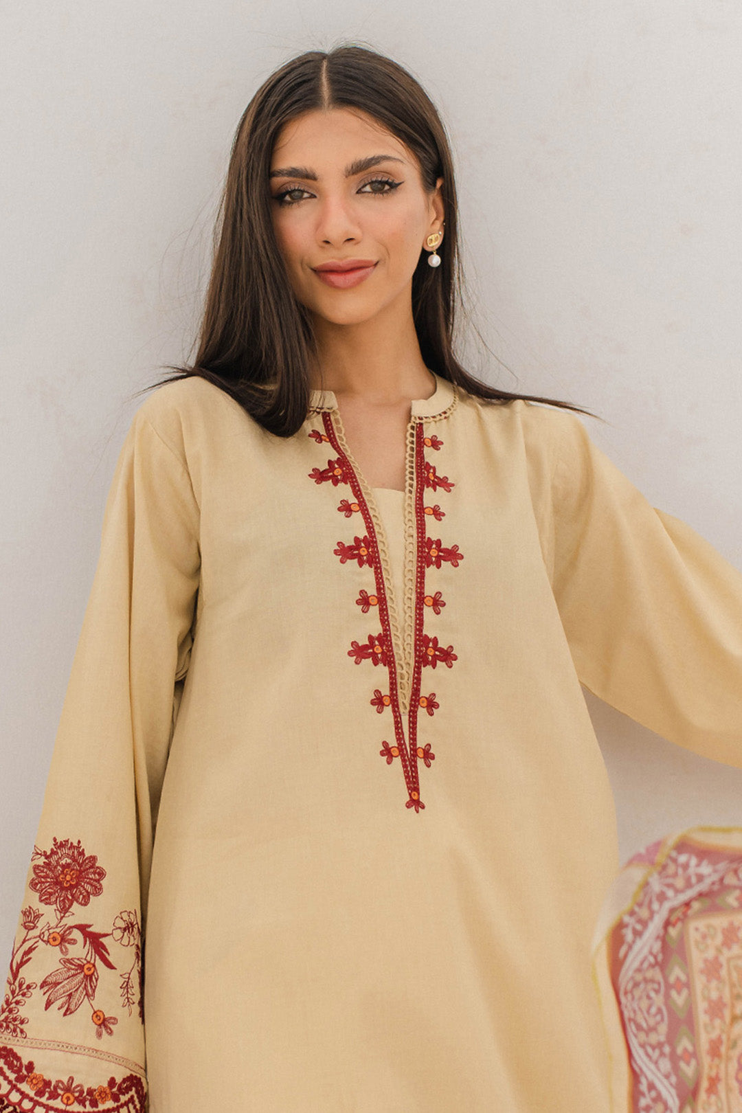 Embroidered Kurta Dupatta - 0317