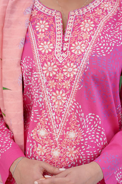 Embroidered  Kurta Dupatta - 0653