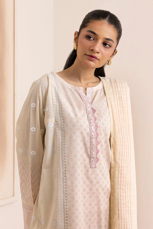 Embroidered Kurta Dupatta - 0656
