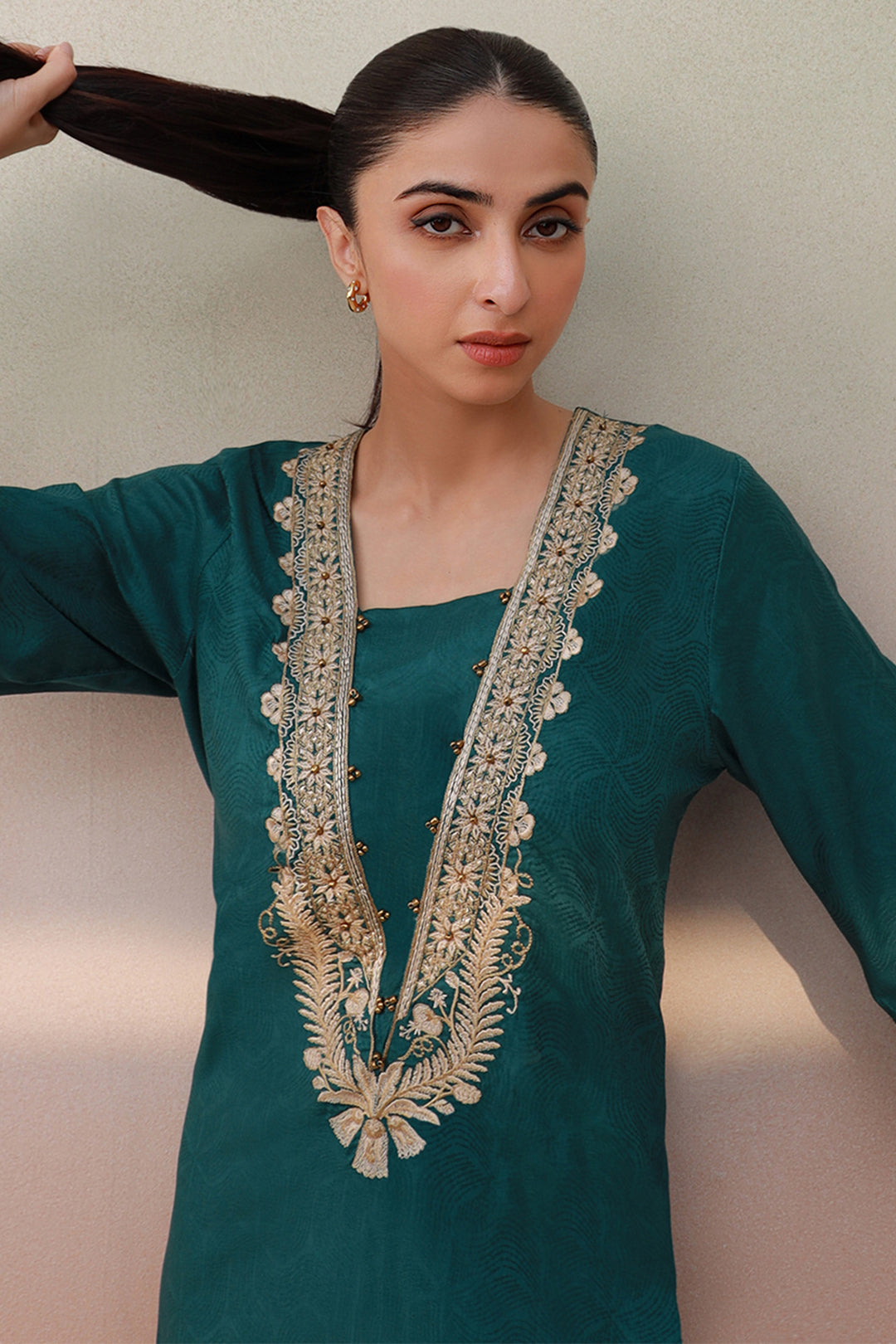 Embroidered Kurta Trouser - 1254