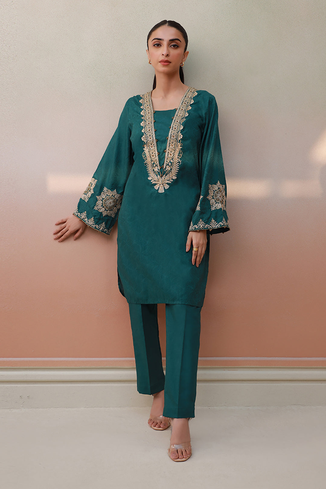 Embroidered Kurta Trouser - 1254