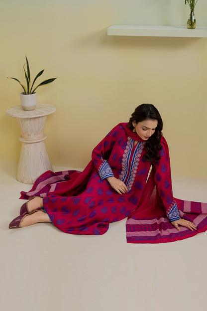 Embroidered Kurta Dupatta Trouser - 1249