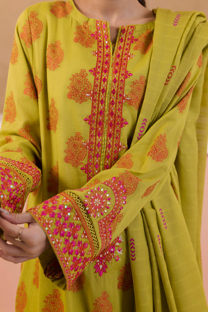 Embroidered Kurta Dupatta Trouser - 1251