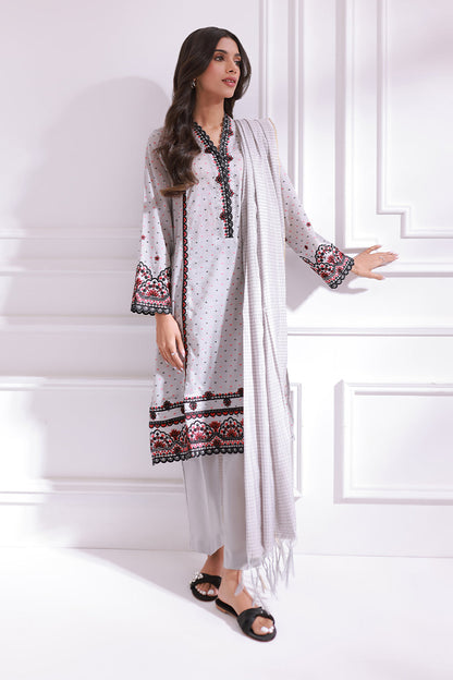 Embroidered Kurta Dupatta Trouser - 1258