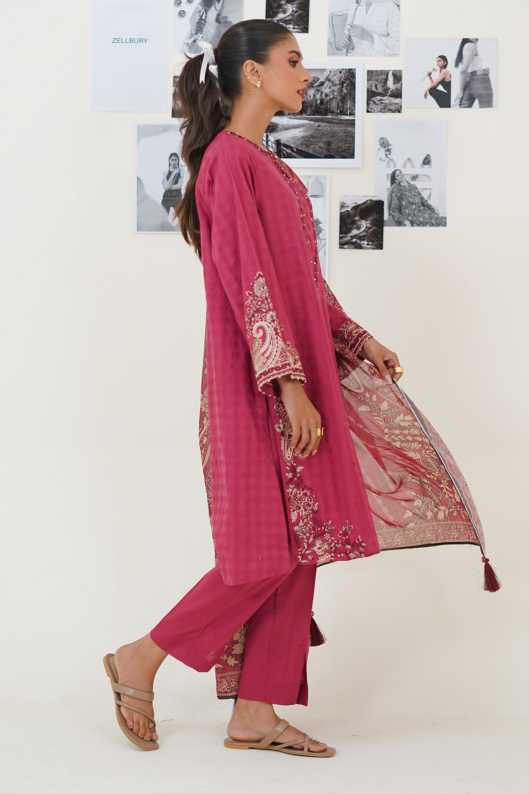 Embroidered Kurta Dupatta Trouser - 1262