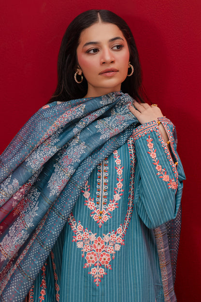 Embroidered Kurta Dupatta Trouser - 1265