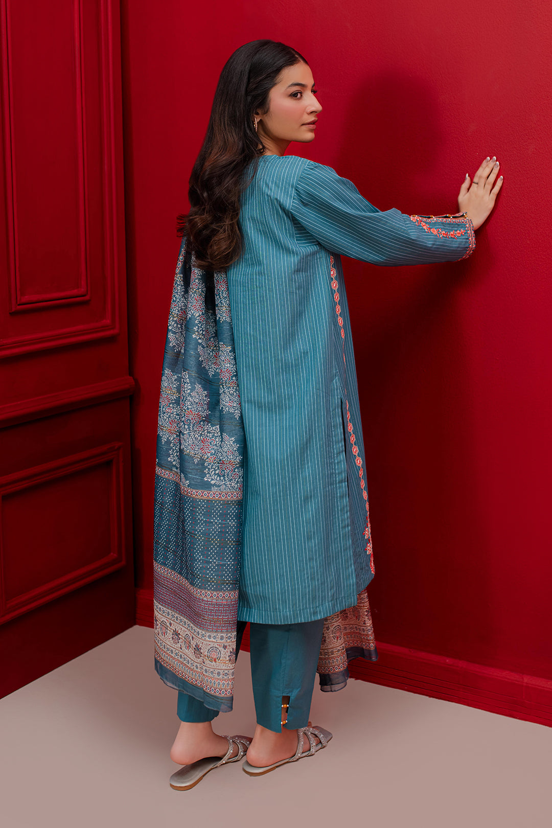 Embroidered Kurta Dupatta Trouser - 1265
