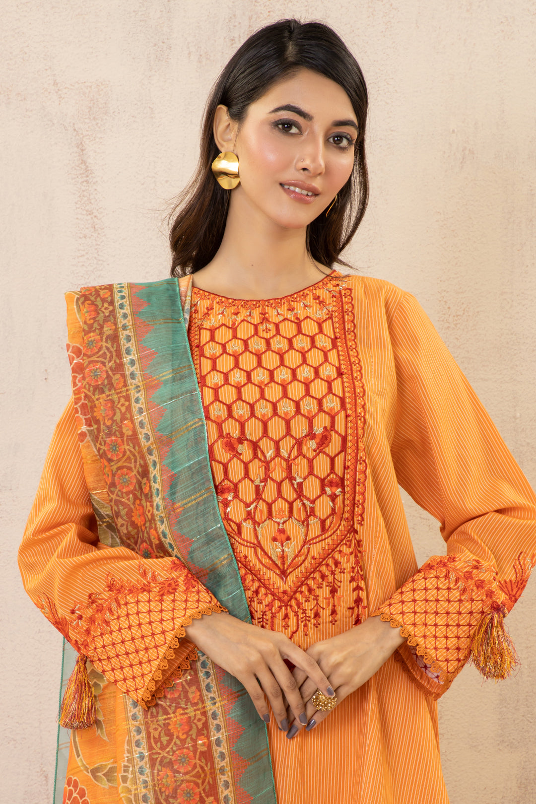 Embroidered Kurta Dupatta Trouser - 1267