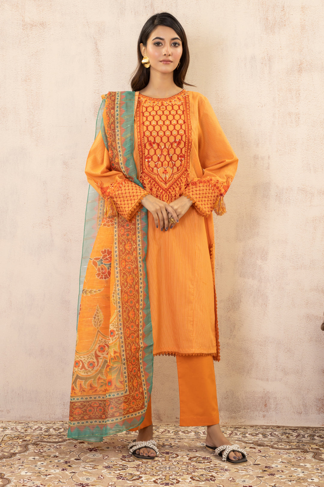 Embroidered Kurta Dupatta Trouser - 1267