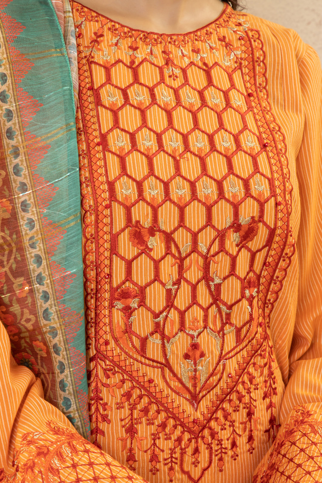 Embroidered Kurta Dupatta Trouser - 1267