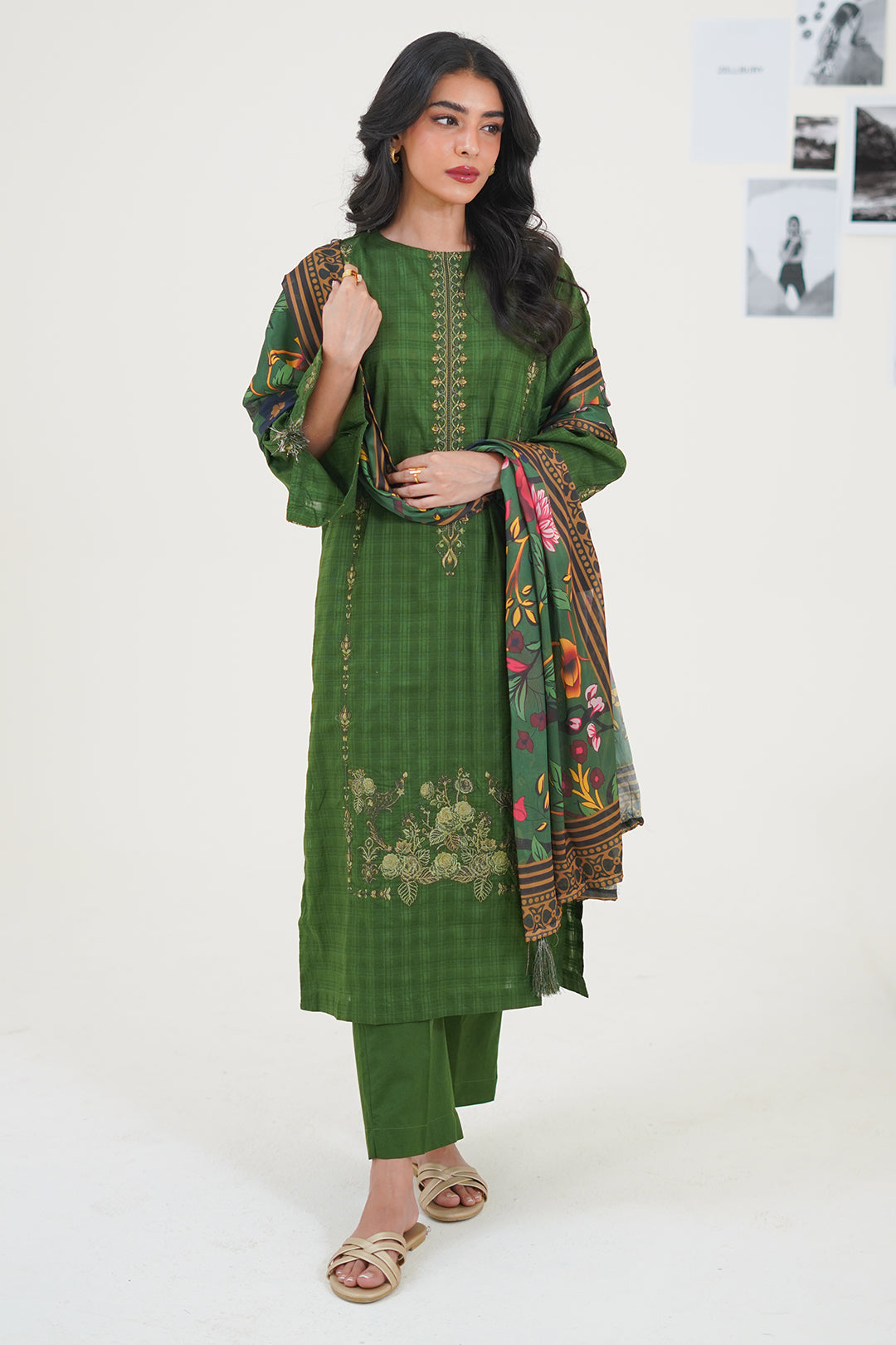 Embroidered Kurta Dupatta Trouser - 1268