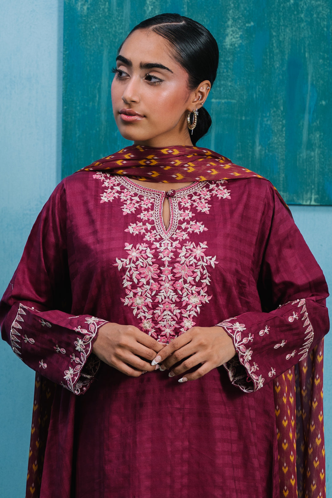 Embroidered Kurta Dupatta Trouser - 1271