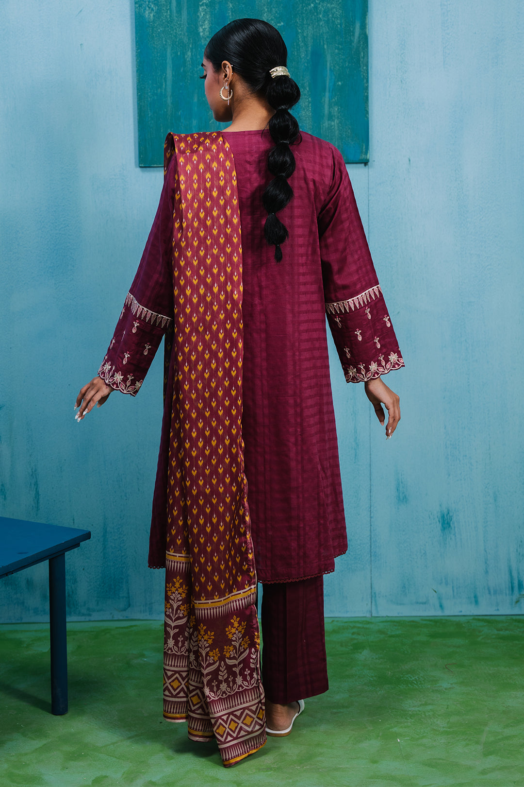 Embroidered Kurta Dupatta Trouser - 1271