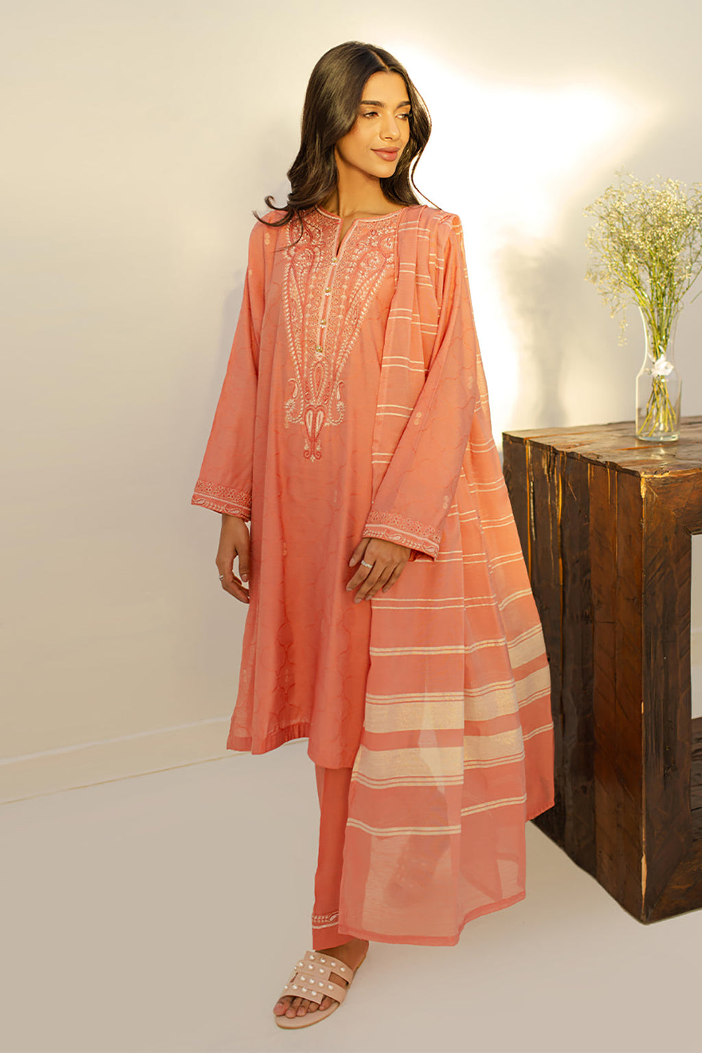 Embroidered Kurta Dupatta Trouser - 1272