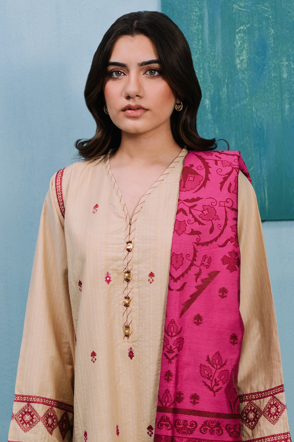 Embroidered Kurta Dupatta Trouser - 1273