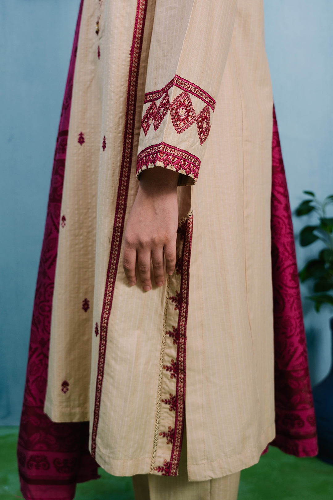 Embroidered Kurta Dupatta Trouser - 1273