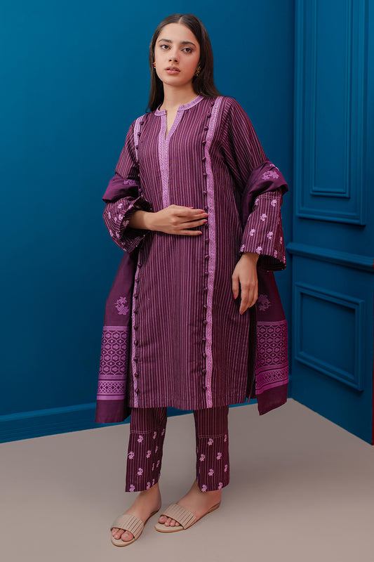 Embroidered Kurta Dupatta Trouser - 1278