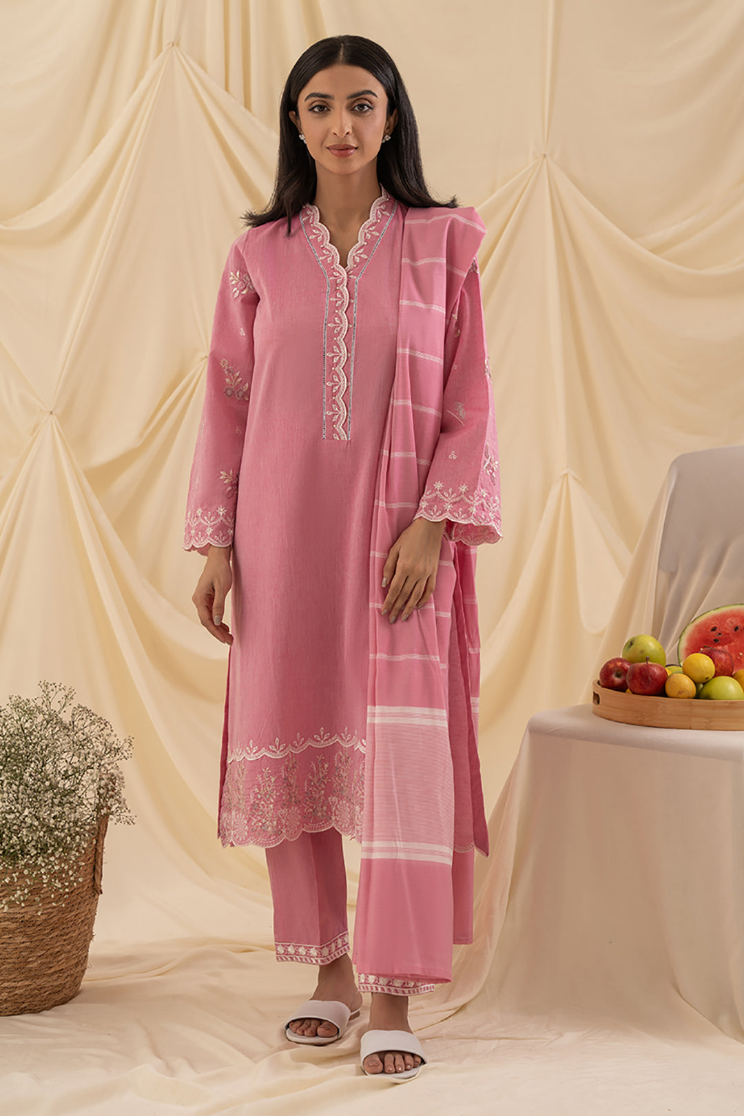 Embroidered Kurta Dupatta Trouser - 1282