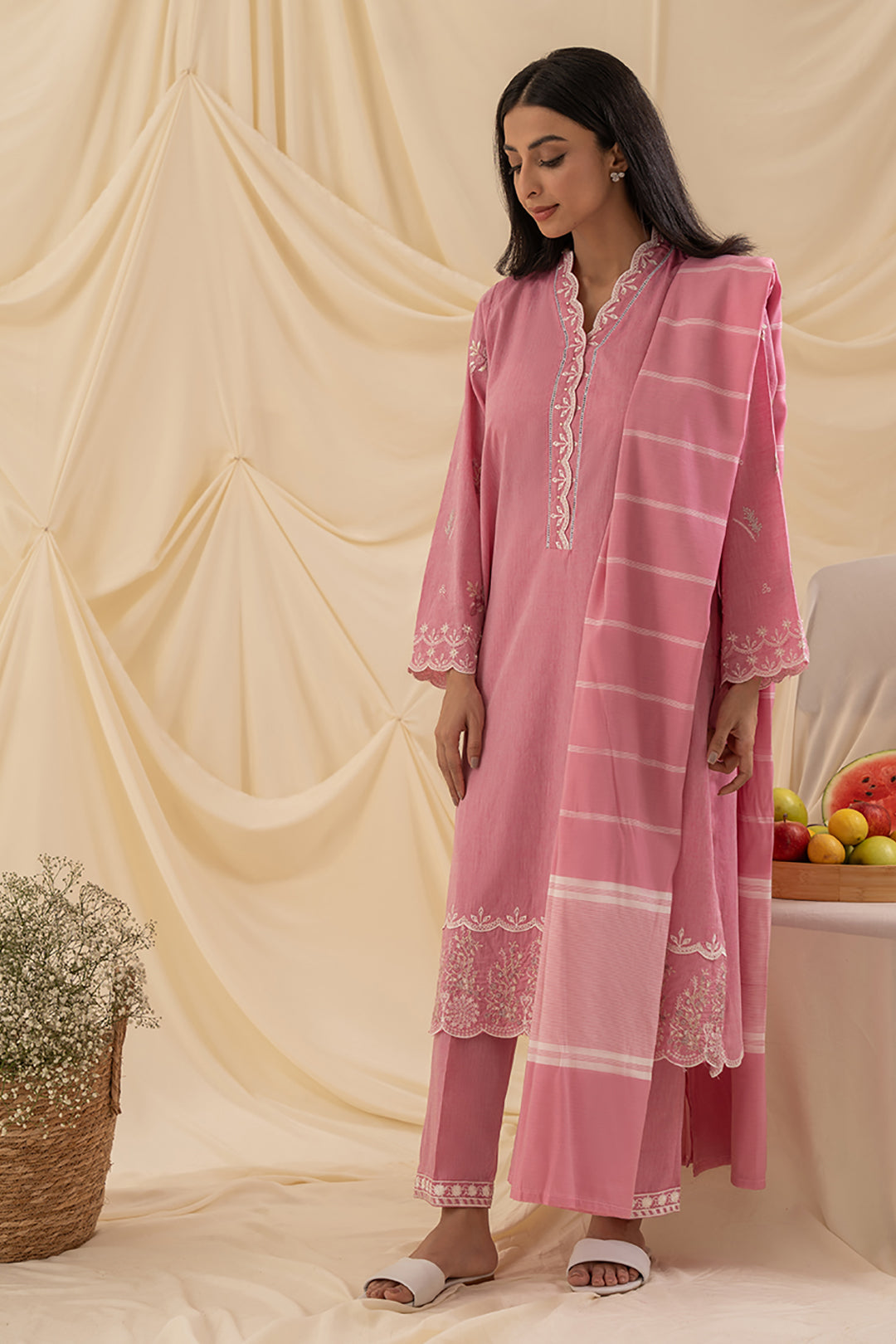 Embroidered Kurta Dupatta Trouser - 1282