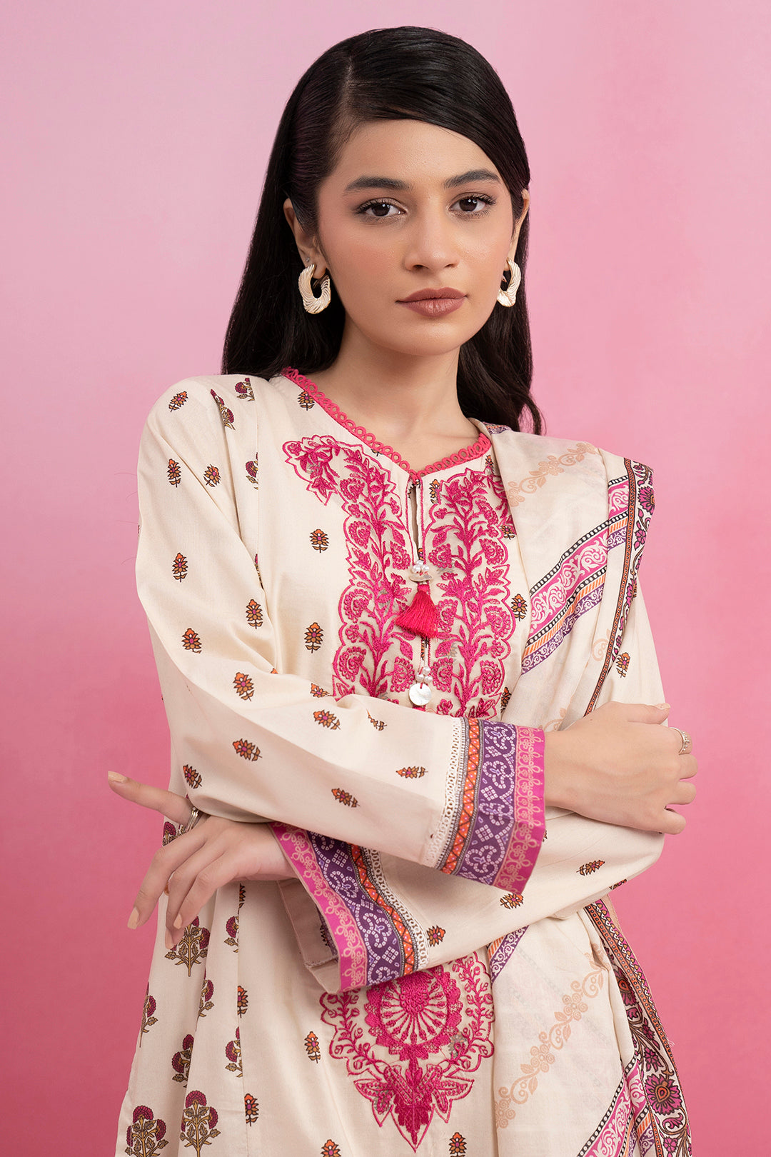 Embroidered Kurta Dupatta - 2820