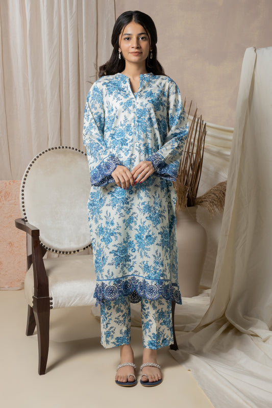 Embroidered Kurta Trouser - 2884